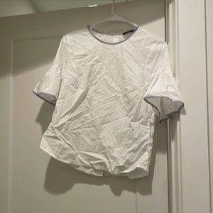 J crew top with seersucker piping